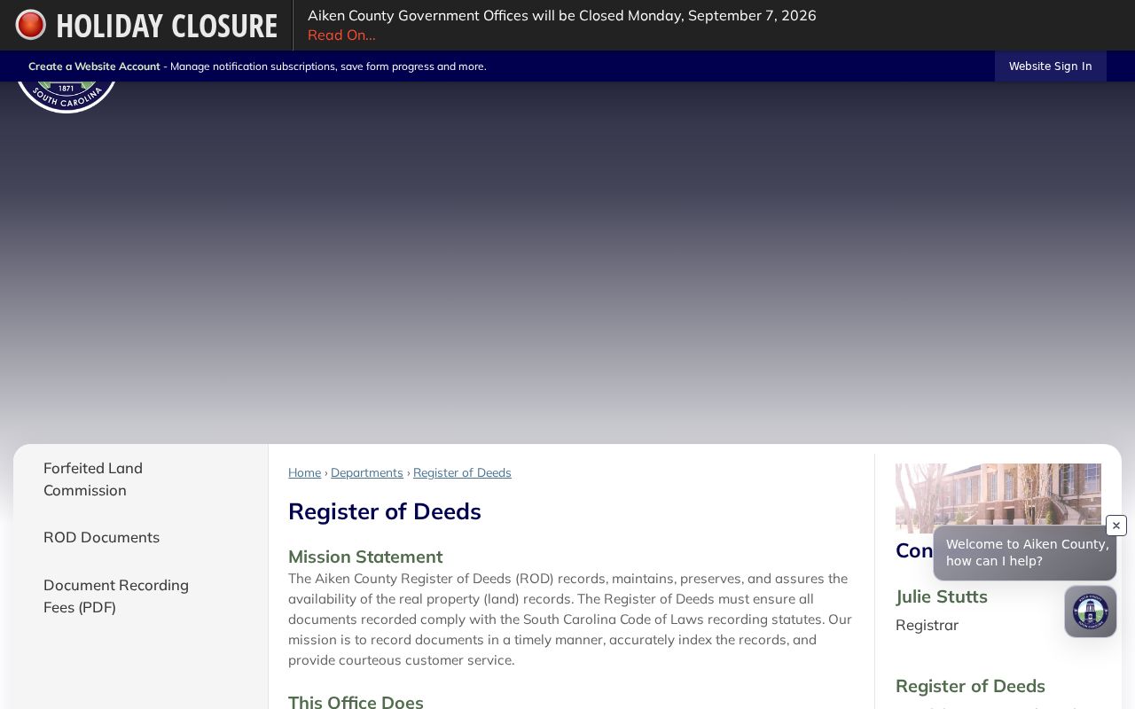 Aiken residents directory Register of Deeds public records route