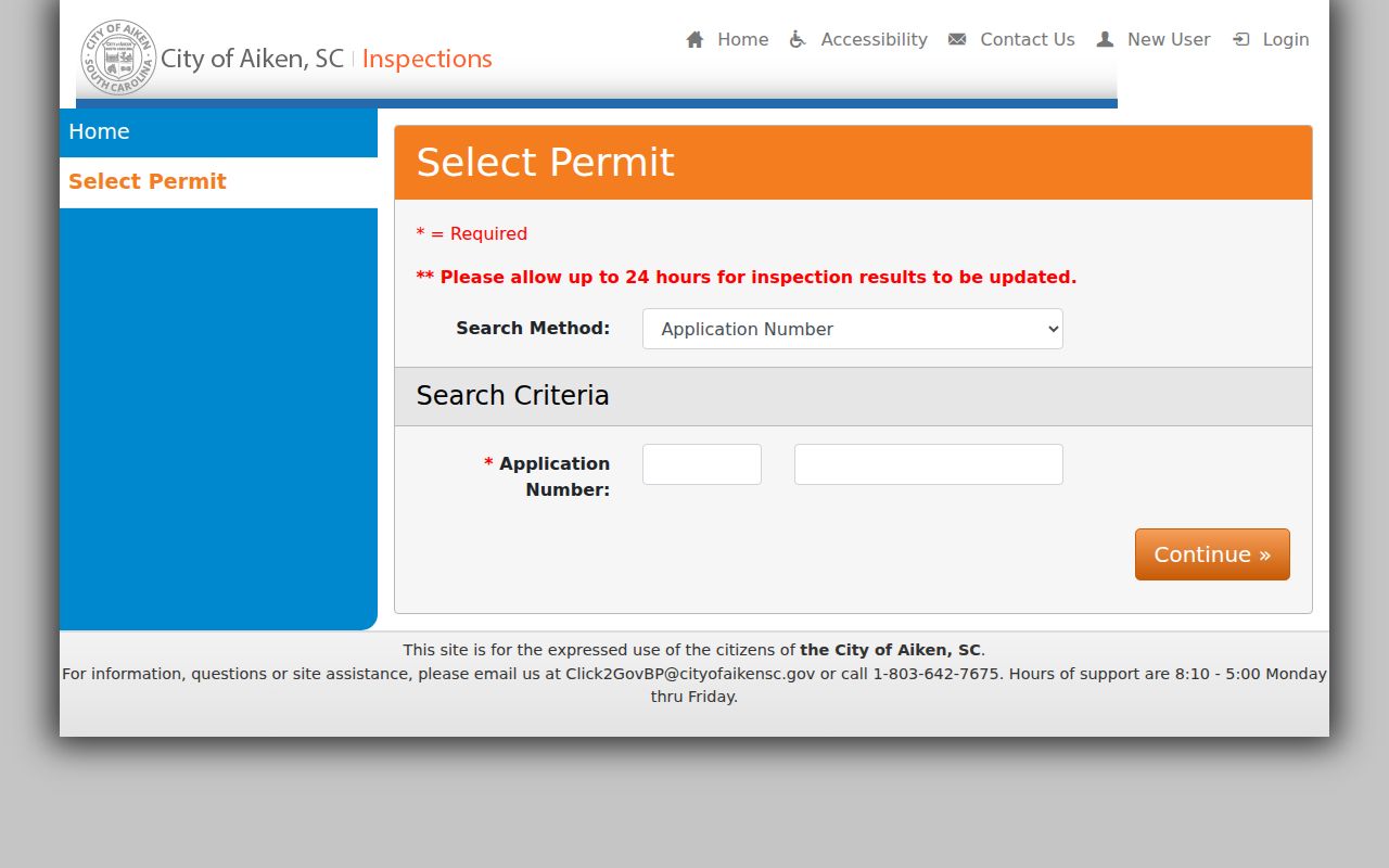 Aiken street directory permit application number search