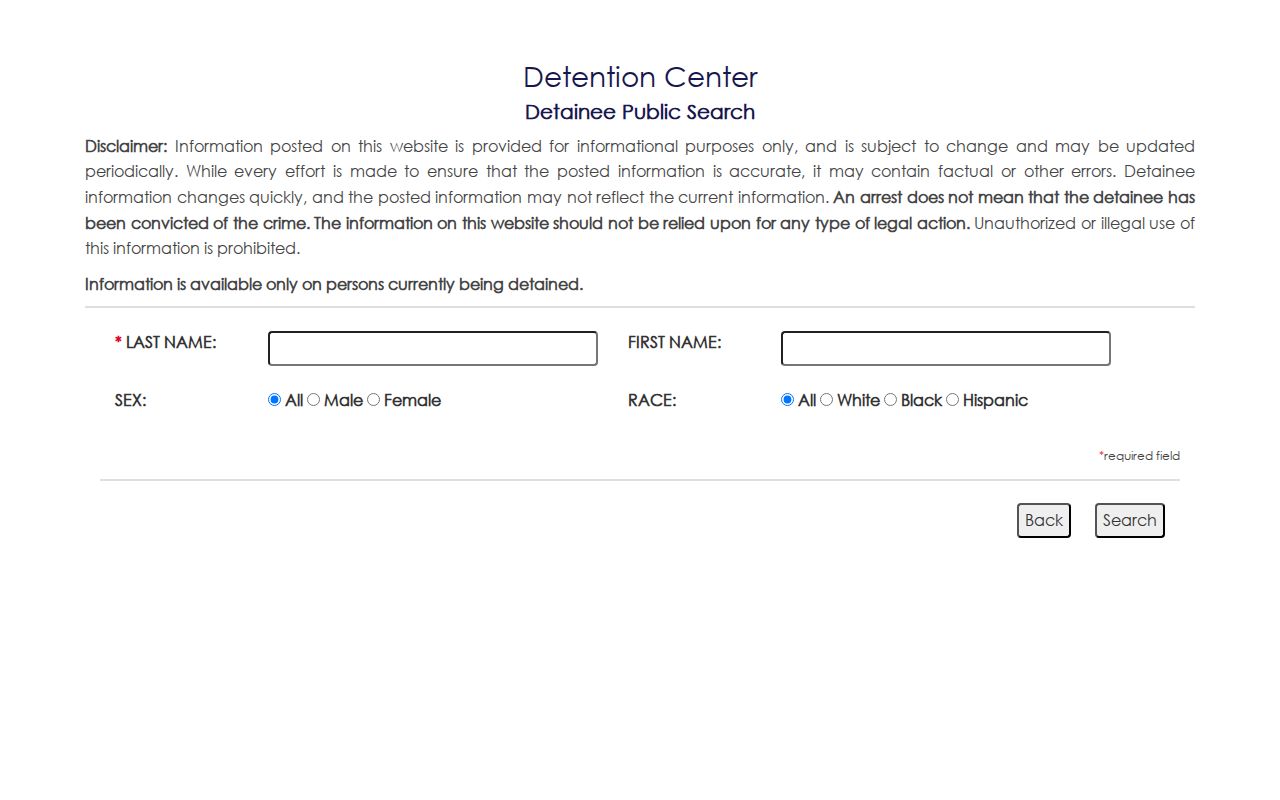 Aiken residents directory current detainee public search form