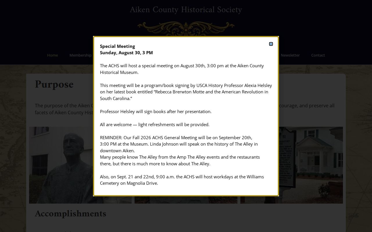 Aiken city directory local-history orientation from the Aiken County Historical Society