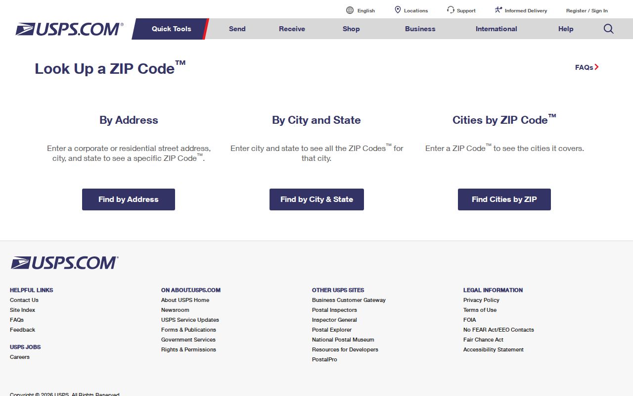 Aiken ZIP code directory USPS lookup screen